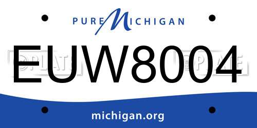 EUW8004 Michigan License Plate