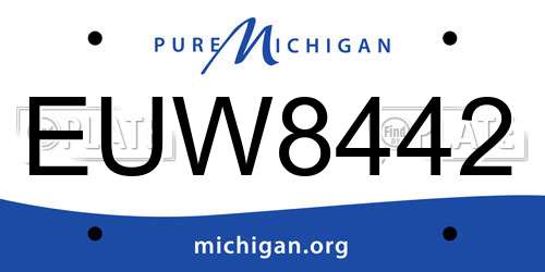 EUW8442 Michigan License Plate