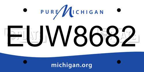 EUW8682 Michigan License Plate