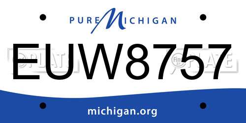 EUW8757 Michigan License Plate
