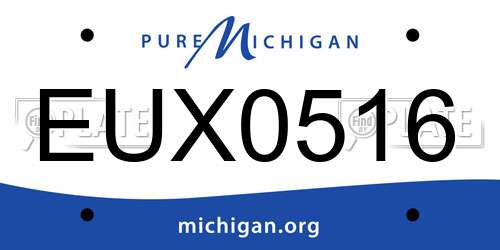 EUX0516 Michigan License Plate