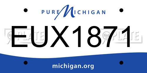EUX1871 Michigan License Plate