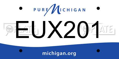 EUX201 Michigan License Plate