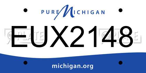 EUX2148 Michigan License Plate