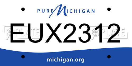 EUX2312 Michigan License Plate