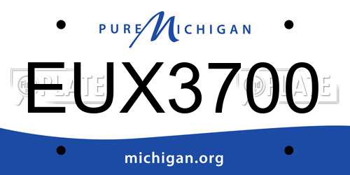 EUX3700 Michigan License Plate