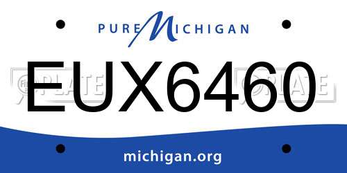 EUX6460 Michigan License Plate