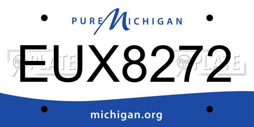 EUX8272 Michigan License Plate