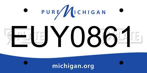 EUY0861 Michigan License Plate