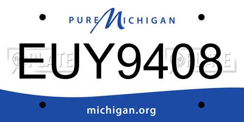 EUY9408 Michigan License Plate