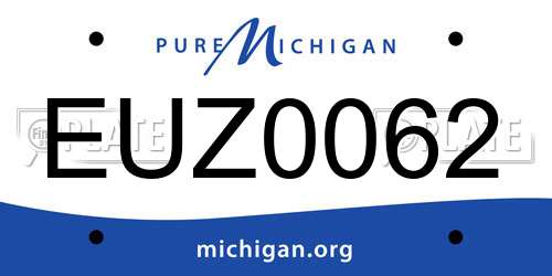 EUZ0062 Michigan License Plate