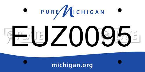 EUZ0095 Michigan License Plate