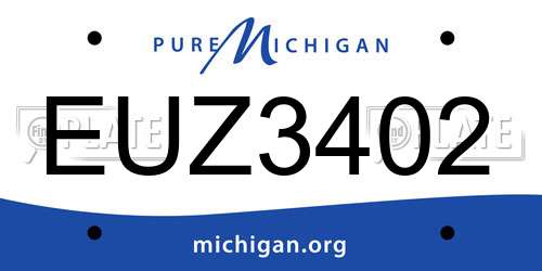 EUZ3402 Michigan License Plate