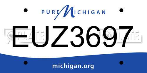 EUZ3697 Michigan License Plate