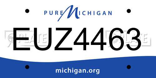 EUZ4463 Michigan License Plate