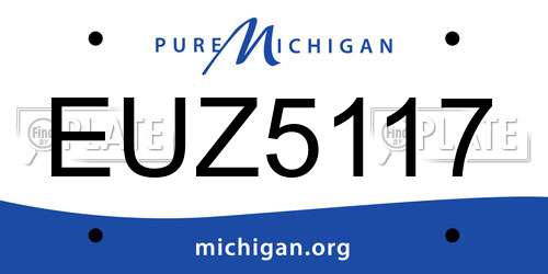 EUZ5117 Michigan License Plate