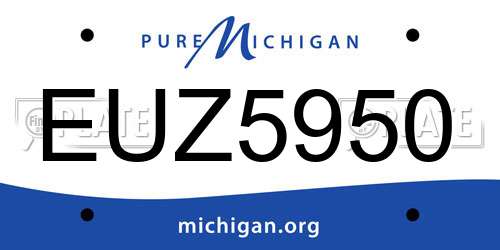 EUZ5950 Michigan License Plate