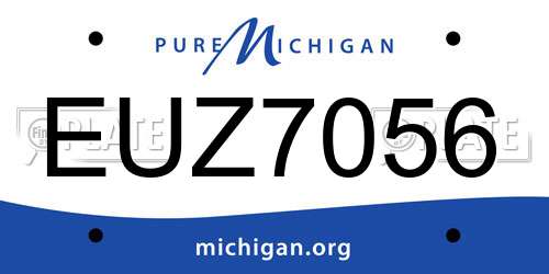 EUZ7056 Michigan License Plate