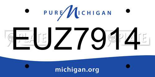 EUZ7914 Michigan License Plate