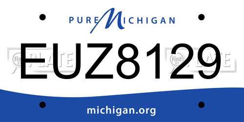 EUZ8129 Michigan License Plate