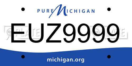 EUZ9999 Michigan License Plate