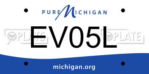 EV05L Michigan License Plate