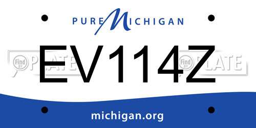 EV114Z Michigan License Plate