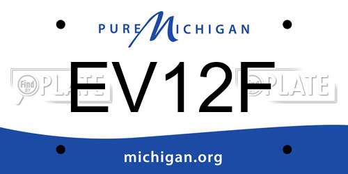 EV12F Michigan License Plate