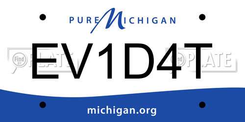 EV1D4T Michigan License Plate