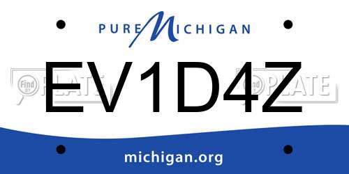 EV1D4Z Michigan License Plate