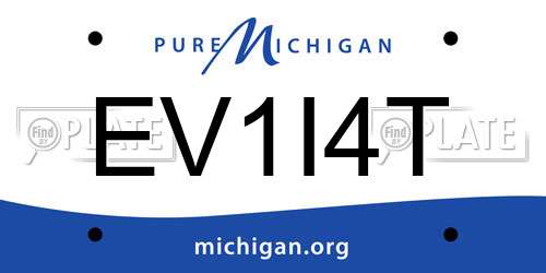 EV1I4T Michigan License Plate