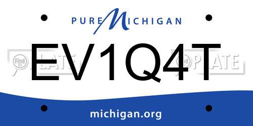 EV1Q4T Michigan License Plate