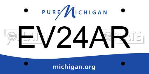 EV24AR Michigan License Plate