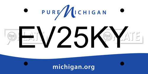 EV25KY Michigan License Plate