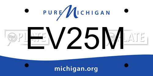EV25M Michigan License Plate