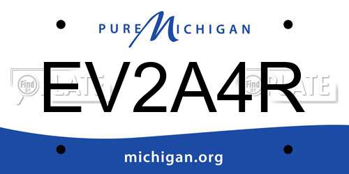 EV2A4R Michigan License Plate