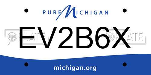 EV2B6X Michigan License Plate