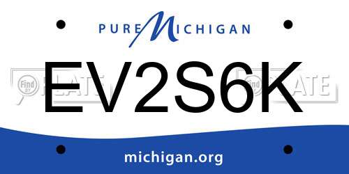 EV2S6K Michigan License Plate