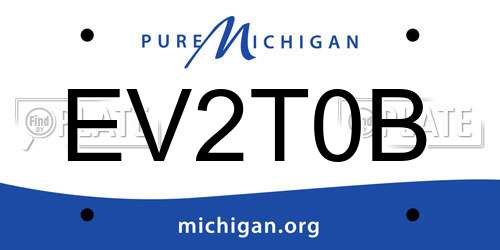 EV2T0B Michigan License Plate