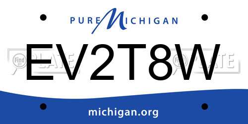EV2T8W Michigan License Plate