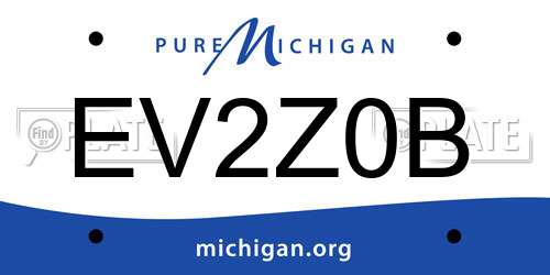 EV2Z0B Michigan License Plate