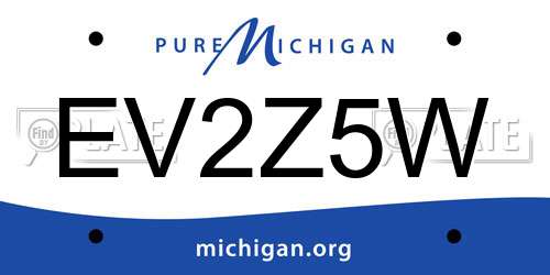 EV2Z5W Michigan License Plate