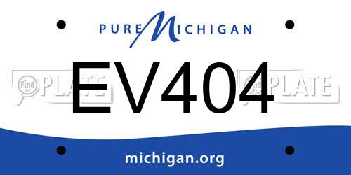 EV404 Michigan License Plate