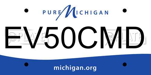 EV50CMD Michigan License Plate