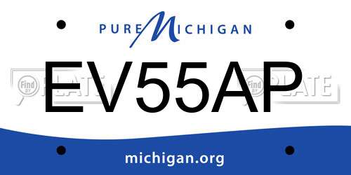 EV55AP Michigan License Plate
