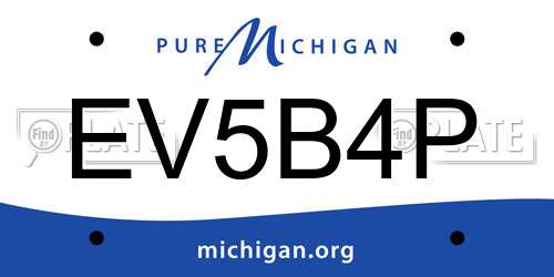 EV5B4P Michigan License Plate