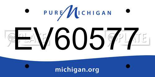 EV60577 Michigan License Plate