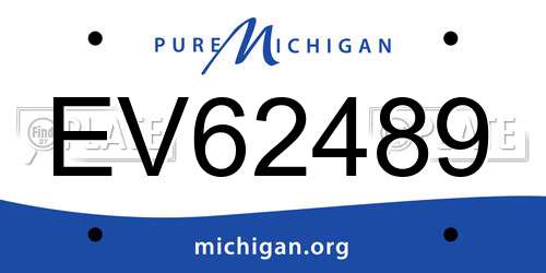 EV62489 Michigan License Plate