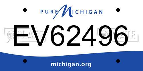 EV62496 Michigan License Plate