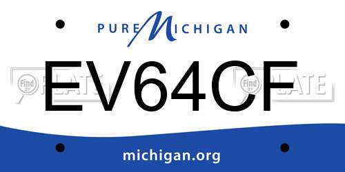 EV64CF Michigan License Plate